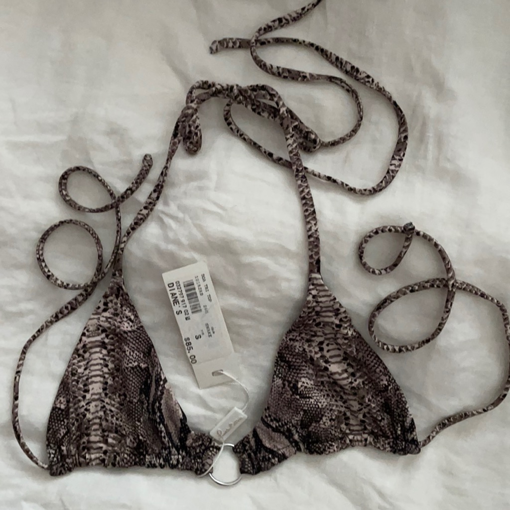Nwt Frankies Snake Print Bikini Top